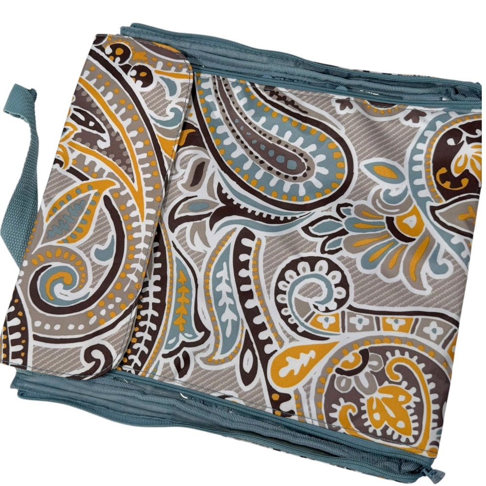 Thirty-One Blue Paisley Hanging Traveler Case Toiletry Bag Boho Organizer